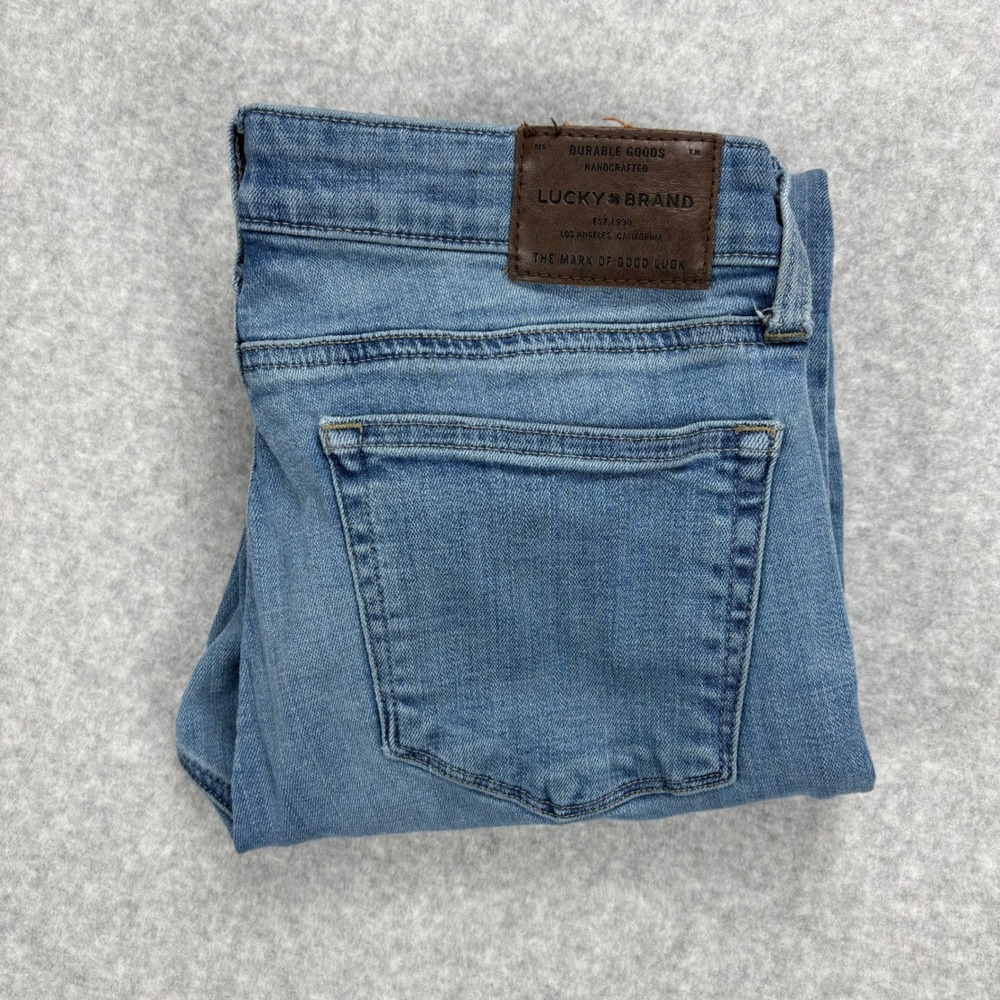 Lucky Brand Stella Skinny Jeans Womens 6/28 Blue Denim Raw Hem‎ Stretch Low Rise